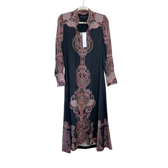 Sally Phillips Dresses & Skirts - NWT Sally Philips Linen Viscose Dark Boho Button Up Maxi Dress Size 6 Stylish